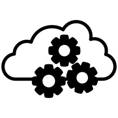 Cloud mixed glyph icon. Simple vector icon design in glyph style. Editable vector format