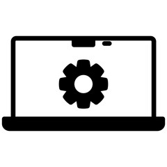 Laptop mixed glyph icon. Simple vector icon design in glyph style. Editable vector format