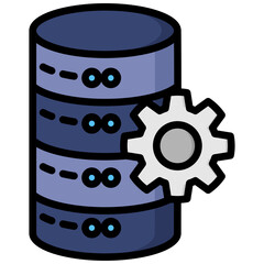 Database lineal color icon. Simple vector icon design in lineal color style. Editable vector format