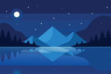 winter landscape with mountains background