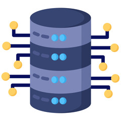 Server flat color icon. Simple vector icon design in flat color style. Editable vector format