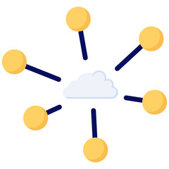 Data center flat color icon. Simple vector icon design in flat color style. Editable vector format