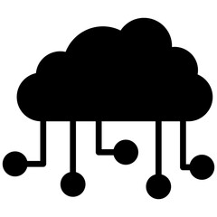 Cloud computing gylph icon. Simple vector icon design in gylph style. Editable vector format