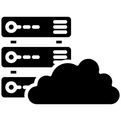 Database gylph icon. Simple vector icon design in gylph style. Editable vector format