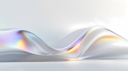 digital technology silver rainbow flowing curve poster background