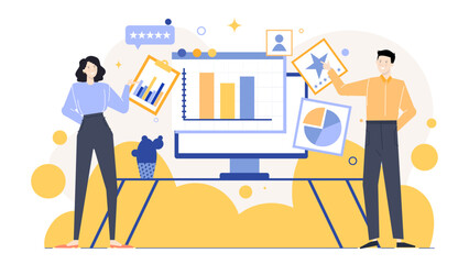 Ideal for corporate reports, financial summaries, marketing strategies, and business pitch decks showcasing data driven insights and performance analysis with visual aids.