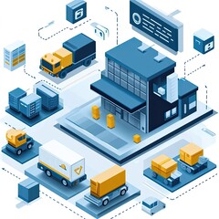 Obraz premium B2B E-commerce Platforms streamlining procurement, enabling bulk orders, integrating invoicing, optimizing workflows, supporting vendors, digital business transactions