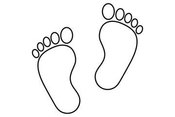 Baby Footprints vector black silhouette cricut design for T-Shirt. Adorable Vector Illustration of Baby Footprints and Heart. Baby footprints silhouette,Baby footprints simple flat vector. EPS 10. 