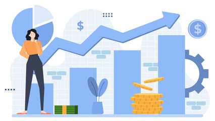 Ideal financial performance concept for business presentations, reports, infographics, articles, social media posts, websites, and promotional materials.