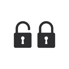 Vector Illustration of Open and Closed Padlock Icons