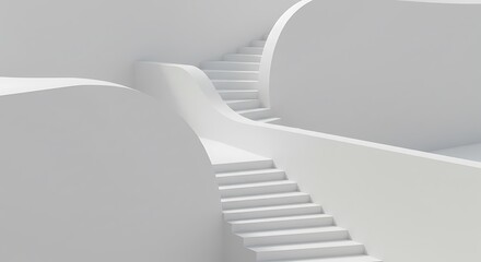 White cement curve Building wall Stairs step minimal Architecture details