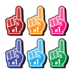 Colorful Fan Foam Fingers Vector Illustration