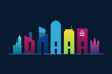Obraz premium city skyline in the dark