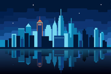 Obraz premium city skyline in night