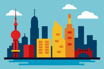 Obraz premium city in the city vector