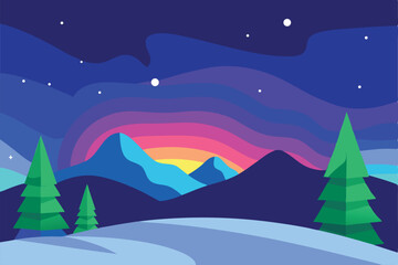 Obraz premium winter landscape with mountains