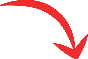 赤い太い下向き矢印ベクター