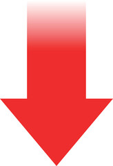 赤い太い下向きグラデーション矢印ベクター