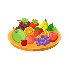 Healthy Food Plate with Fruits, Vegetables