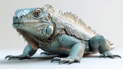 Fototapeta premium 3D Rendered Iguana Against a Light Background