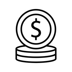 coin money business icon vector, isolated on white background.
