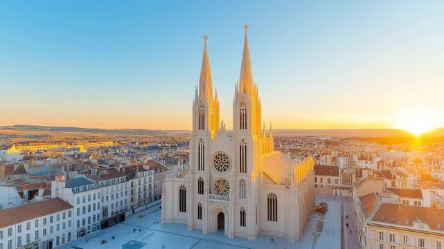  Chartres Cathedral in Golden Afternoon: