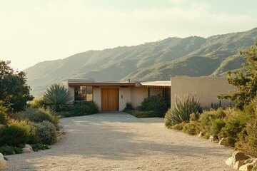 Light-filled modern home nestled in hills
