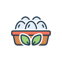 Color illustration icon for ecological eggs