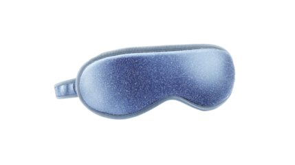 Blue Sleep Mask with Glitter Texture on Transparent Background