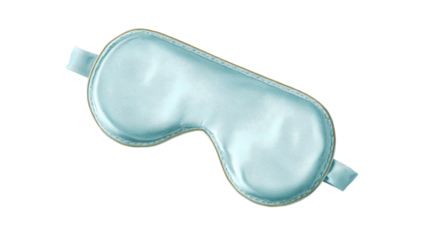 Light Blue Silk Sleep Mask Isolated on Transparent Background