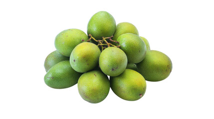 Obraz premium Bunch of Green Mangoes Stacked Together on Transparent Background