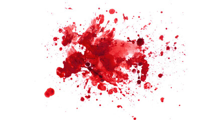 Dramatic Red Blood Splatter and Drops on Transparent Background