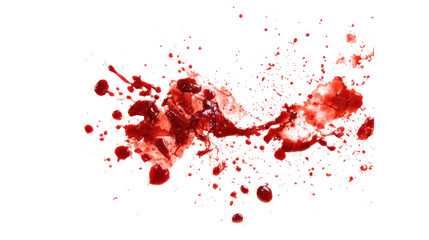 Realistic Blood Splatter and Drops Isolated on Transparent Background