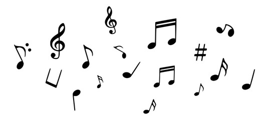 Silhouette vector of music notes