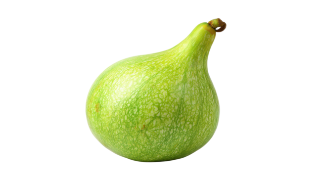 Fresh green calabash gourd vegetable isolated on transparent background