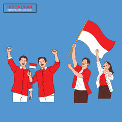 vector illustration of indonesian independence day celebration