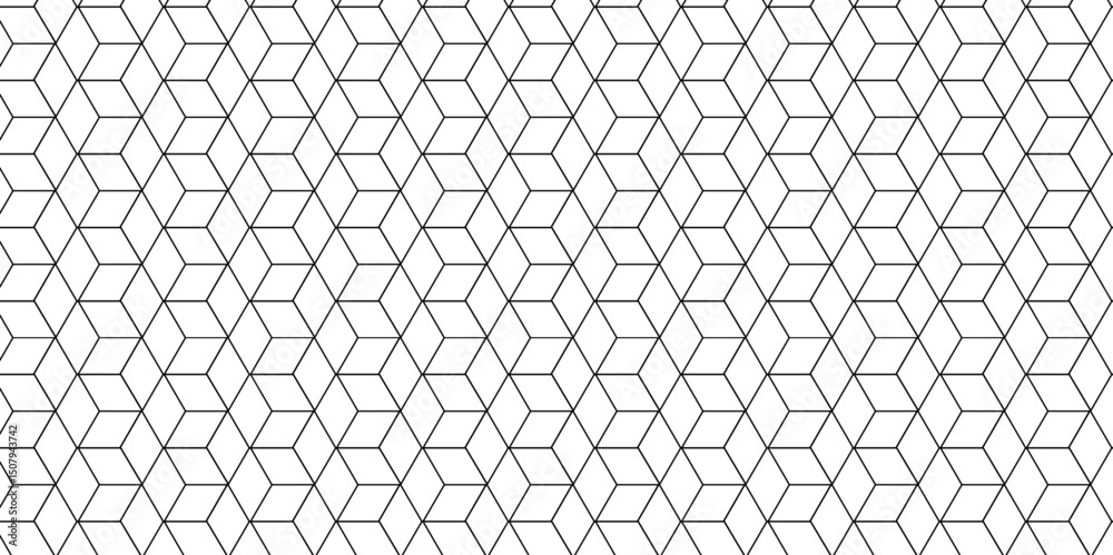 Fototapete hexagon square cube geometric pattern shapes grid metal element texture design. vector tiles gradien