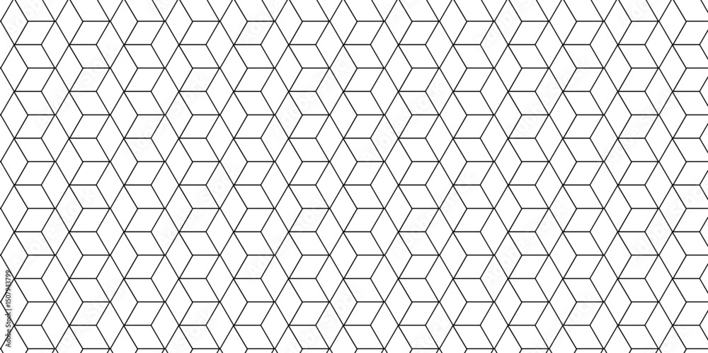 Fototapete hexagon square cube geometric pattern shapes grid metal element texture design. vector tiles gradien
