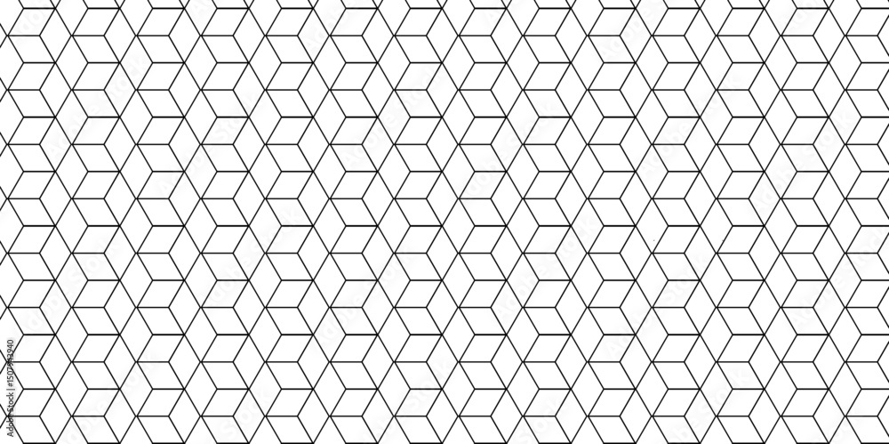 Fototapete hexagon square cube geometric pattern shapes grid metal element texture design. vector tiles gradien