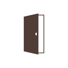 A black pictogram of an open door.