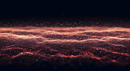 Abstract Waving Particle Field with Glowing Light