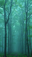 Obraz premium forest in fog