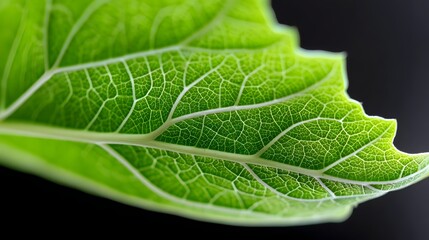 Intricate leaf structure with visible veins and textured surface