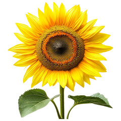 Fototapeta premium Bright Sunflower with Vibrant Yellow Petals on Transparent Background