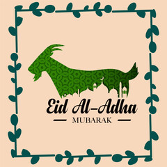 Design Eid Al Adha Poster Design Modern with Frame element vector Goat