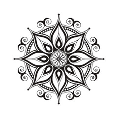 Circular pattern in the form of a mandala Henna tatoo mandala Mehndi style. Decorative pattern in oriental style