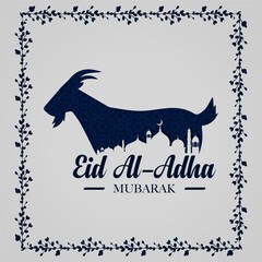 Design Eid Al Adha Poster Design Modern with Frame element vector Goat