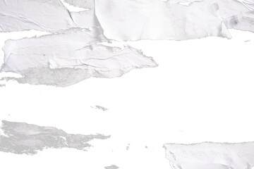 torn white paper with the edges glued isolated on transparent background