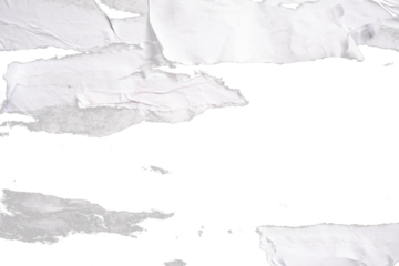 torn white paper with the edges glued isolated on transparent background