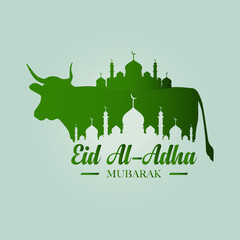 Design Eid Al Adha Poster Design Modern element vector Cow 